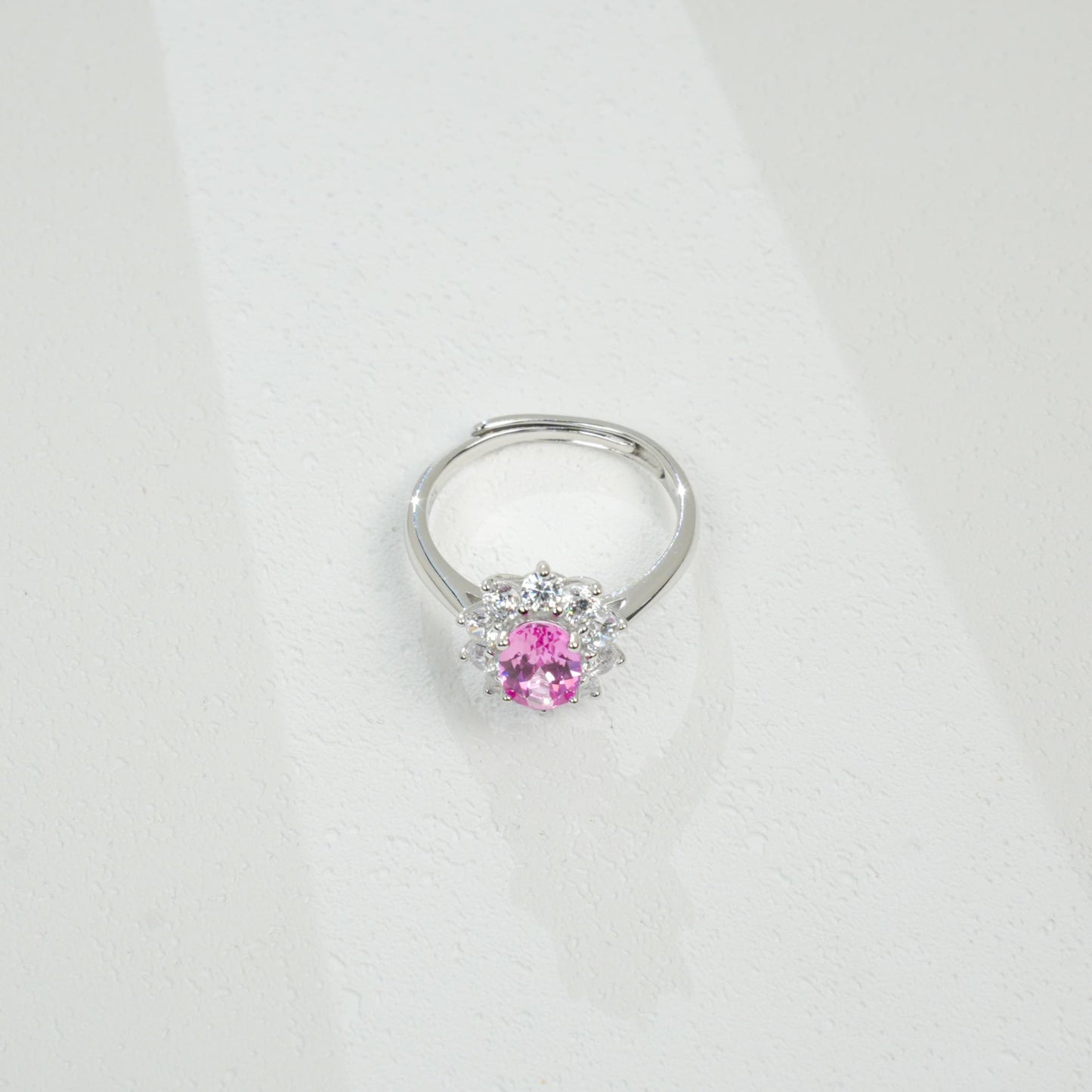 S925 Sterling Silver Lab Pink Diamond Ring, Sparkly Multi-Colour for Women - Photo 3