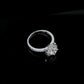 S925 Silver Lab Diamond Four-Point Star Scalloped Halo Ring, Full Diamond Proposal - Photo 4