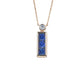 S925 Silver Rose Gold Long Sapphire Simple Geometric Pendant, White-Collar Versatile Accessory - Photo 5