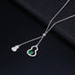 S925 Silver Lab Emerald Gourd Necklace, Creative Hollow Unique - Photo 4