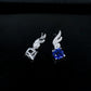 925 Sterling Silver Lab Sapphire Earrings for Women, Zircon Drop Elegant - Photo 4