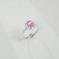 S925 Sterling Silver Lab Pink Diamond Ring, Sparkly Multi-Colour for Women - Photo 4