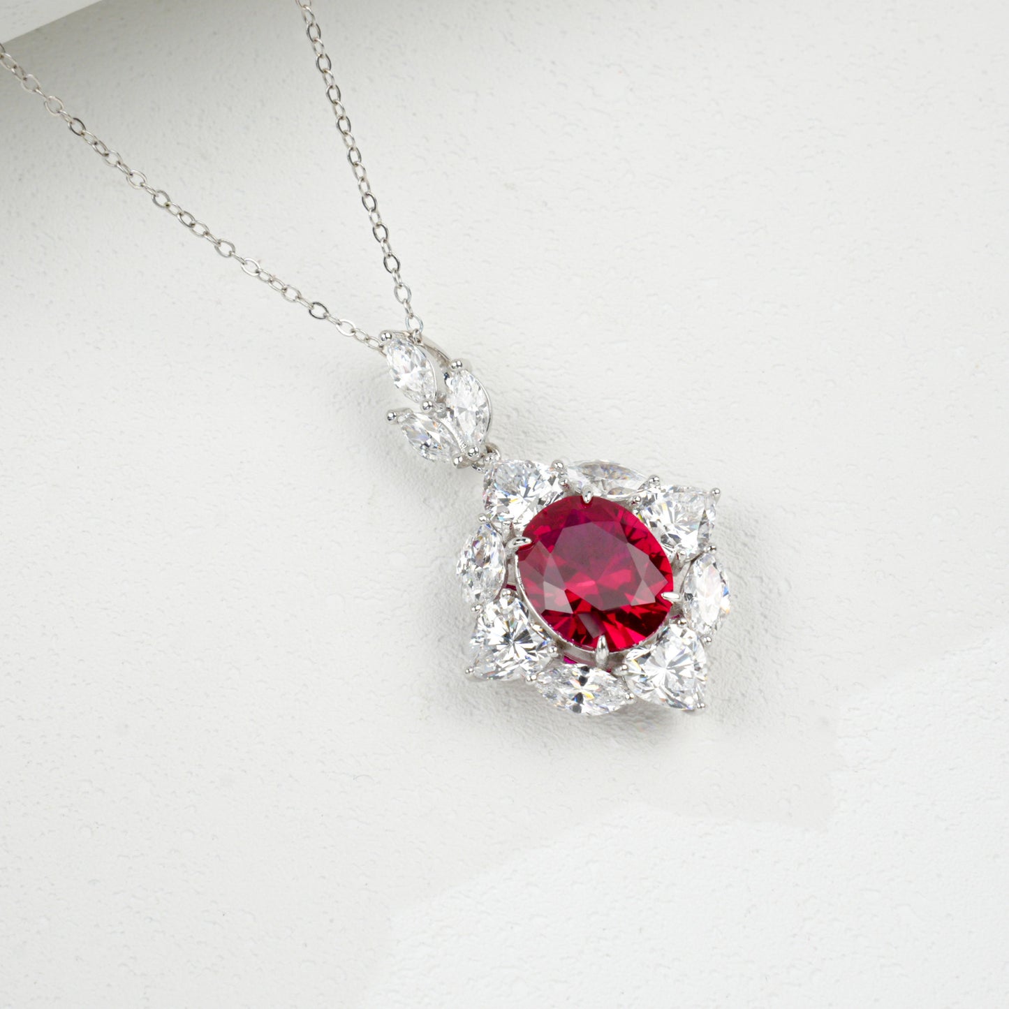S925 Lab Pigeon Blood Ruby Ring, Elegant - Photo 3