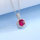 Lab Ruby Necklace 925 Sterling Silver Classic Choker, Jewellery Premium - Photo 2