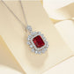 Lab Ruby Necklace 925 Silver Original Design Sugarloaf, Elegant Evening - Photo 3