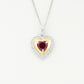 925 Sterling Silver Lab Ruby Heart Necklace, Premium Designer Versatile for Women - Photo 3