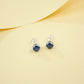 Lab Sapphire S925 Silver Round Stud Earrings, Premium - Photo 2