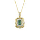 Vintage 925 Silver Step-Cut Emerald Full Diamond Halo Necklace, Evening Gift - Photo 5