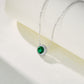 S925 Sterling Silver Lab Emerald Plain Necklace, Simple Anniversary Gift - Photo 3