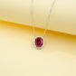 S925 Sterling Silver Lab Ruby Pendant Necklace, for Women - Photo 3