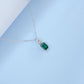 S925 Sterling Silver Lab coloured Gemstone Necklace, Round Diamond Simple - Photo 4