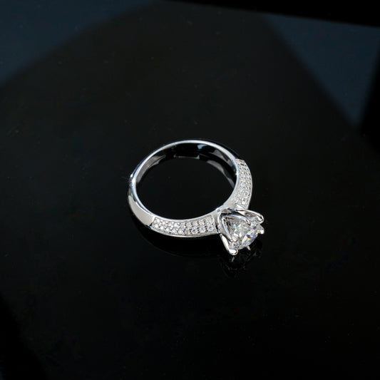 S925 Silver Classic 6-Claw Stone Ring, Birthday Gift Proposal - Photo 3