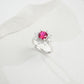 S925 Sterling Silver Lab Ruby Ring, Versatile Women's - Photo 6