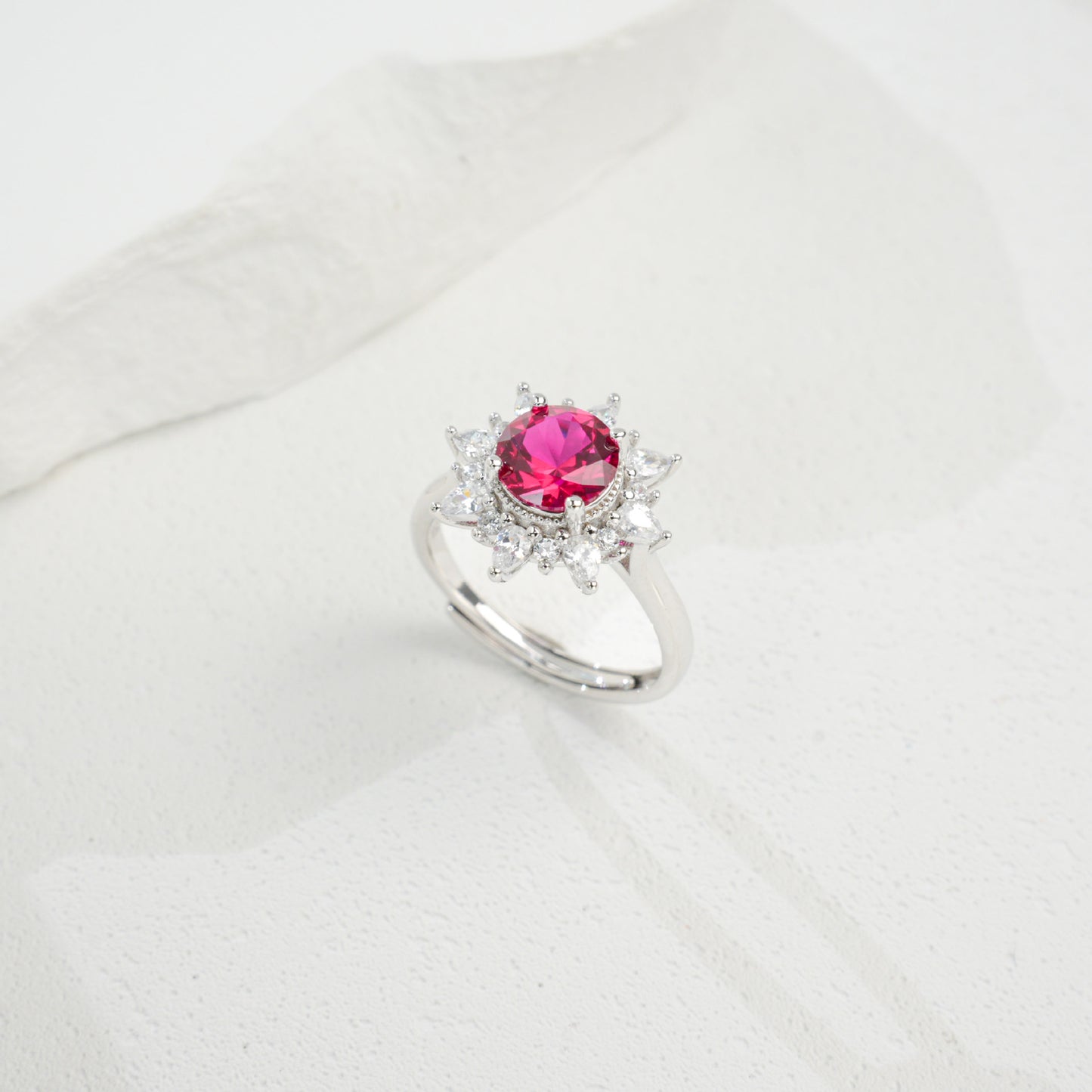S925 Sterling Silver Lab Ruby Ring, Versatile Women's - Photo 6