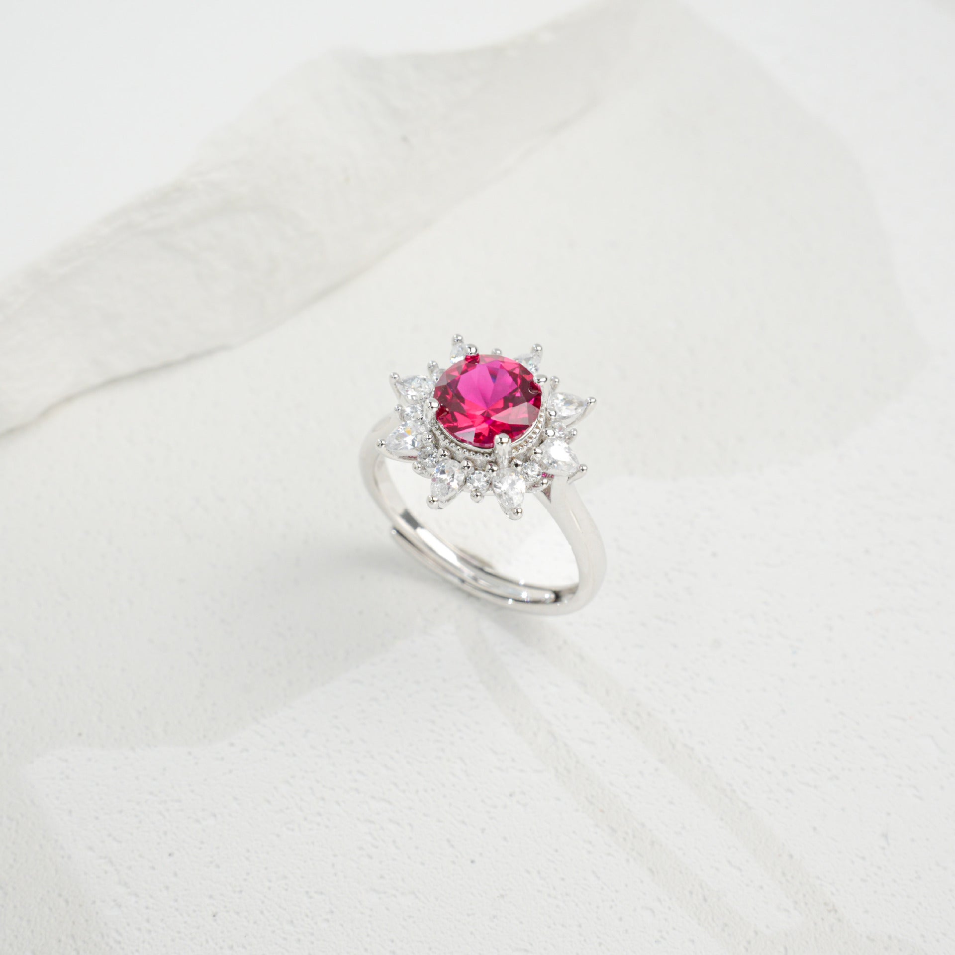 S925 Sterling Silver Lab Ruby Ring, Versatile Women's - Photo 6