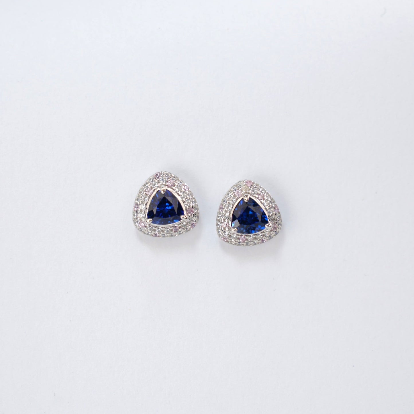 S925 Sterling Silver Lab Sapphire Earrings, Earrings C - Photo 3