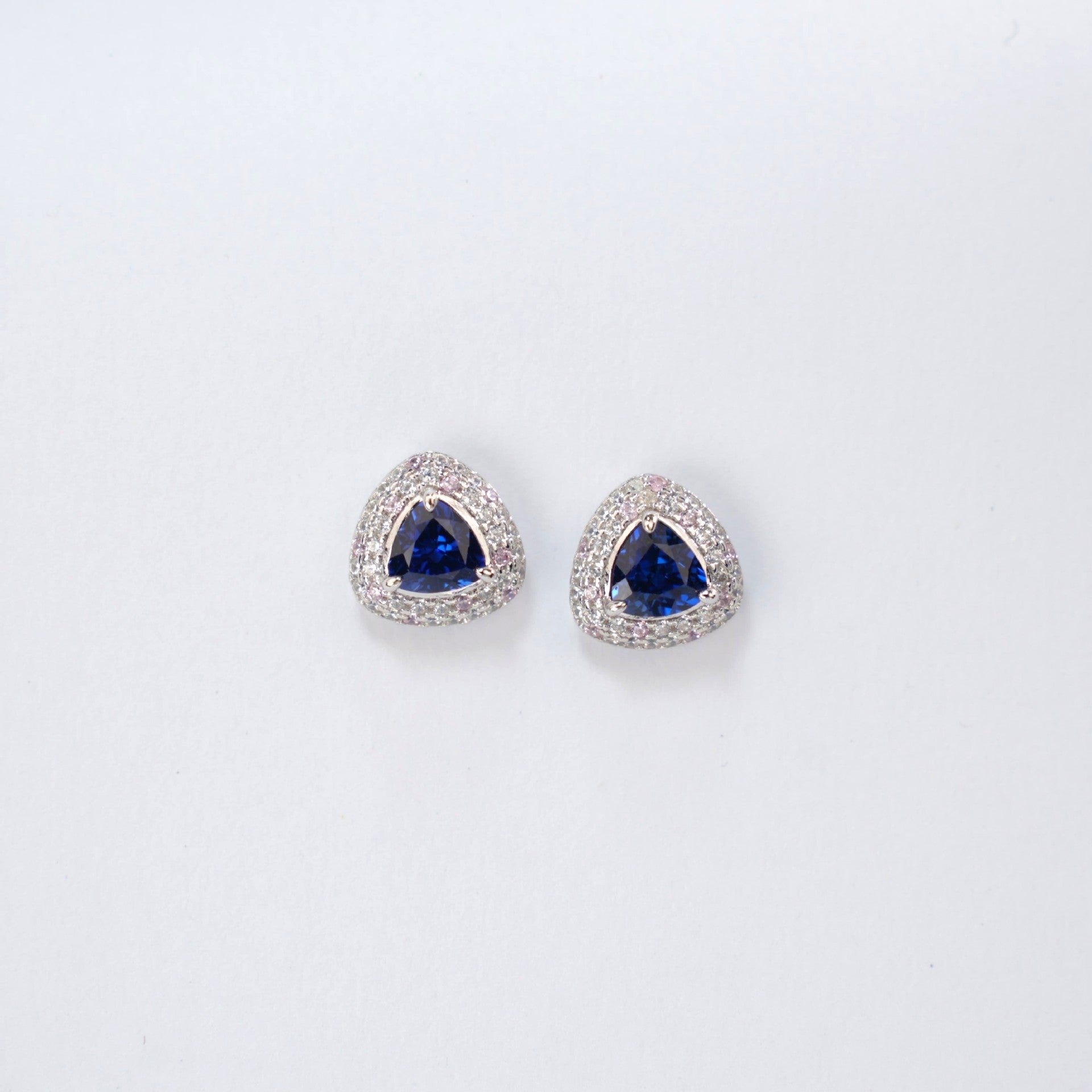 S925 Sterling Silver Lab Sapphire Earrings, Earrings C - Photo 3