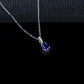 S925 Silver 6-Claw Oval Lab Sapphire Pendant Diamond, Simple Versatile Holiday - Photo 3
