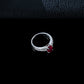 925 Sterling Silver Ruby Jewellery Set (Ring, Necklace, Earrings), Premium - Photo 3