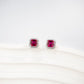 Lab Ruby S925 Silver Stud Earrings Sparkling Elegant Premium - Photo 4