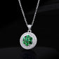 S925 Sterling Silver Lab Emerald Disc Pendant Necklace, Year for Women - Photo 4