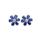 S925 Silver Petal Lab Sapphire Stud Earrings, Teardrop Gemstone Flower - Photo 5