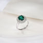 S925 Sterling Silver Lab Emerald Ring, Jewellery Design Premium - Photo 4