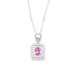 925 Sterling Silver Lab Paraiba Necklace, Vintage Rectangular for Women - Photo 1