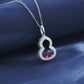 S925 Sterling Silver Lab Ruby Gourd Hollow Pendant Necklace, Chinese Style Versatile - Photo 3