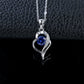 Heart Lab Sapphire Choker, Silver Pendant, Holiday - Photo 1