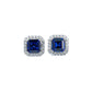 Sapphire Stud Earrings S925 Silver Full-Halo, Evening - Photo 5