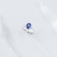 Sunflower Halo Lab Sapphire Open Ring S925 Silver, Jewellery Accessory - Photo 4