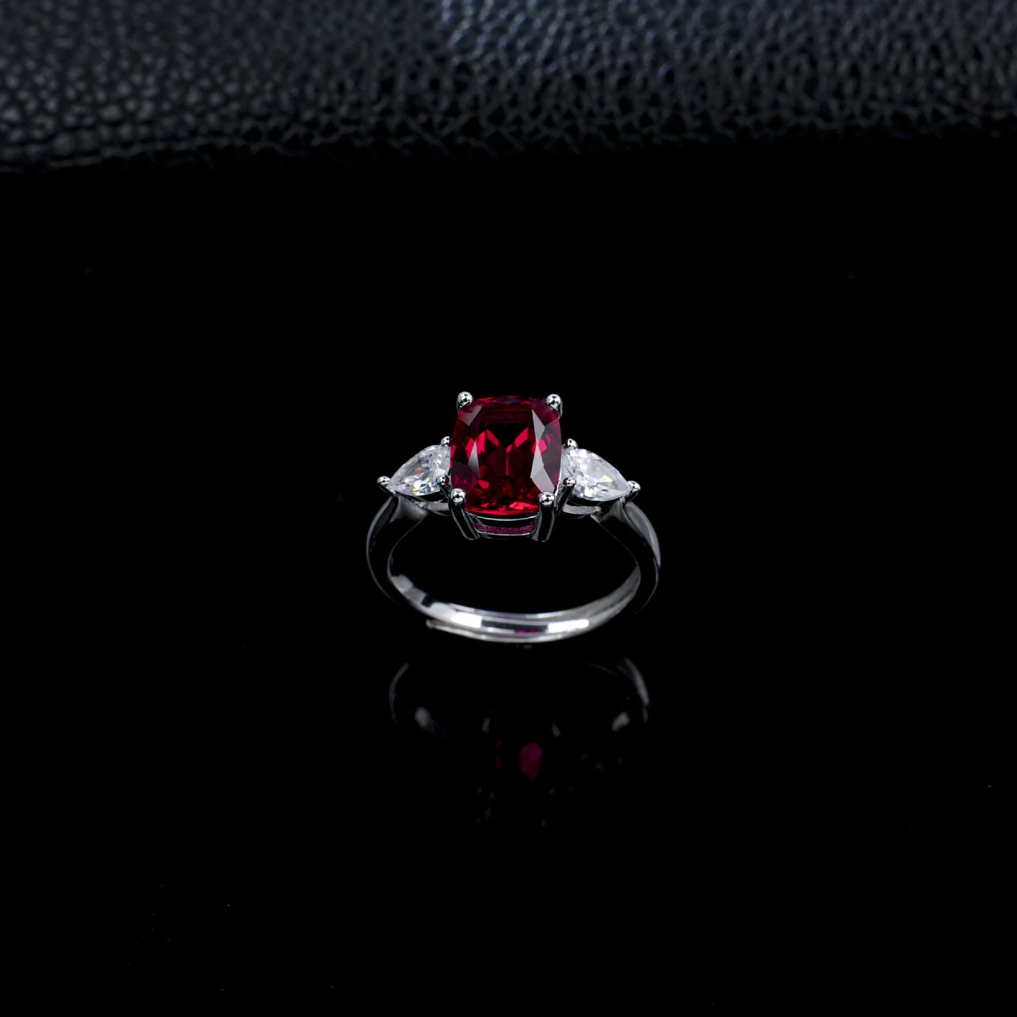 S925 Sterling Silver Lab Pigeon Blood Ruby Ring for Women, French Vintage Elegant - Photo 3