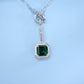 Lab Emerald Sterling Silver Necklace, Premium Jewellery - Photo 3