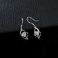S925 Silver Heart Streamline Ear Hooks, Hollow Diamond Long - Photo 2