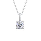 S925 Sterling Silver Lab Diamond Solitaire Four-Prong Bull-Head Choker Necklace, Versatile for Women - Photo 5