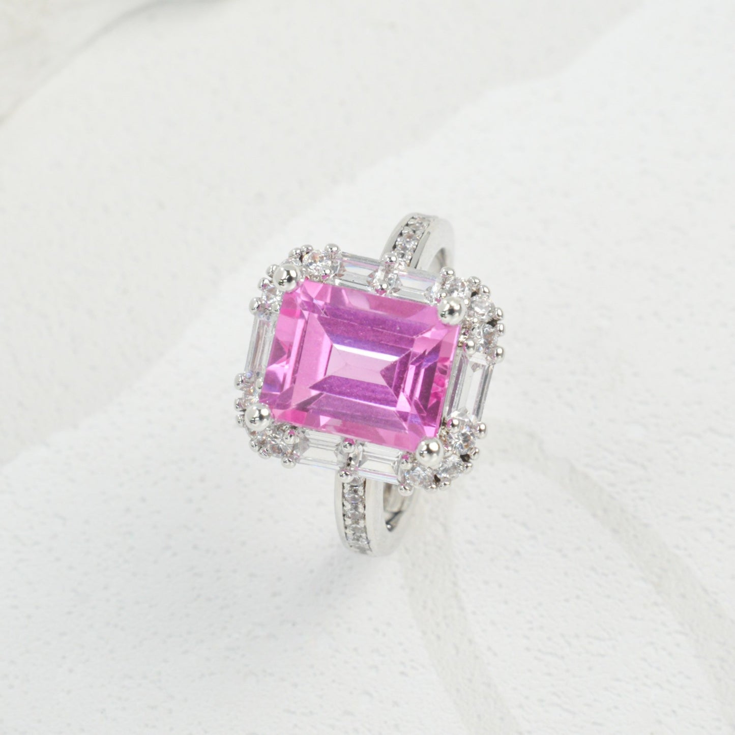 S925 Sterling Silver Lab Padparadscha Ring for Women, Premium Versatile Gift - Photo 2