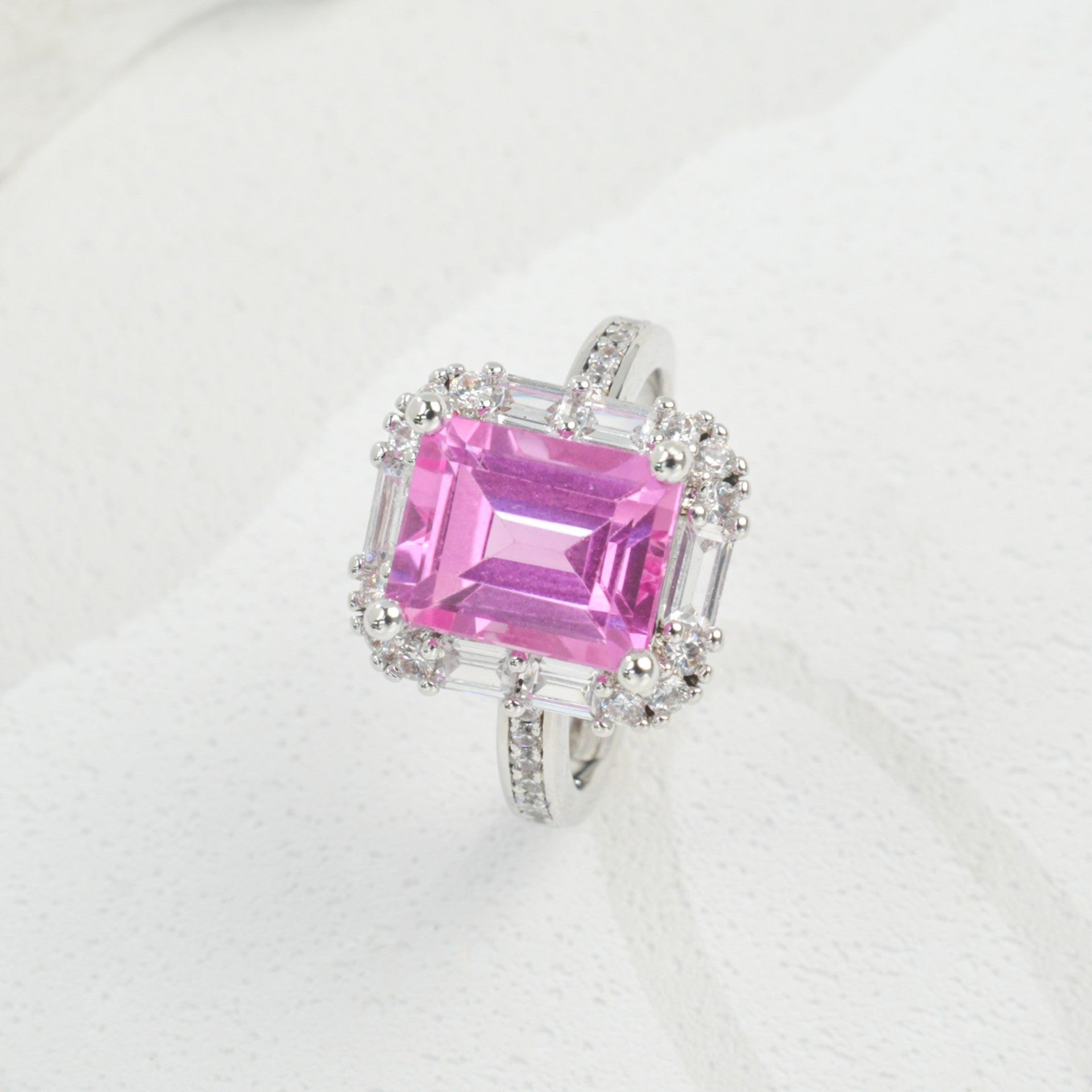 S925 Sterling Silver Lab Padparadscha Ring for Women, Premium Versatile Gift - Photo 2