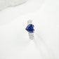S925 Sterling Silver Lab Sapphire Heart-Cut Ring, Versatile for Women - Photo 3