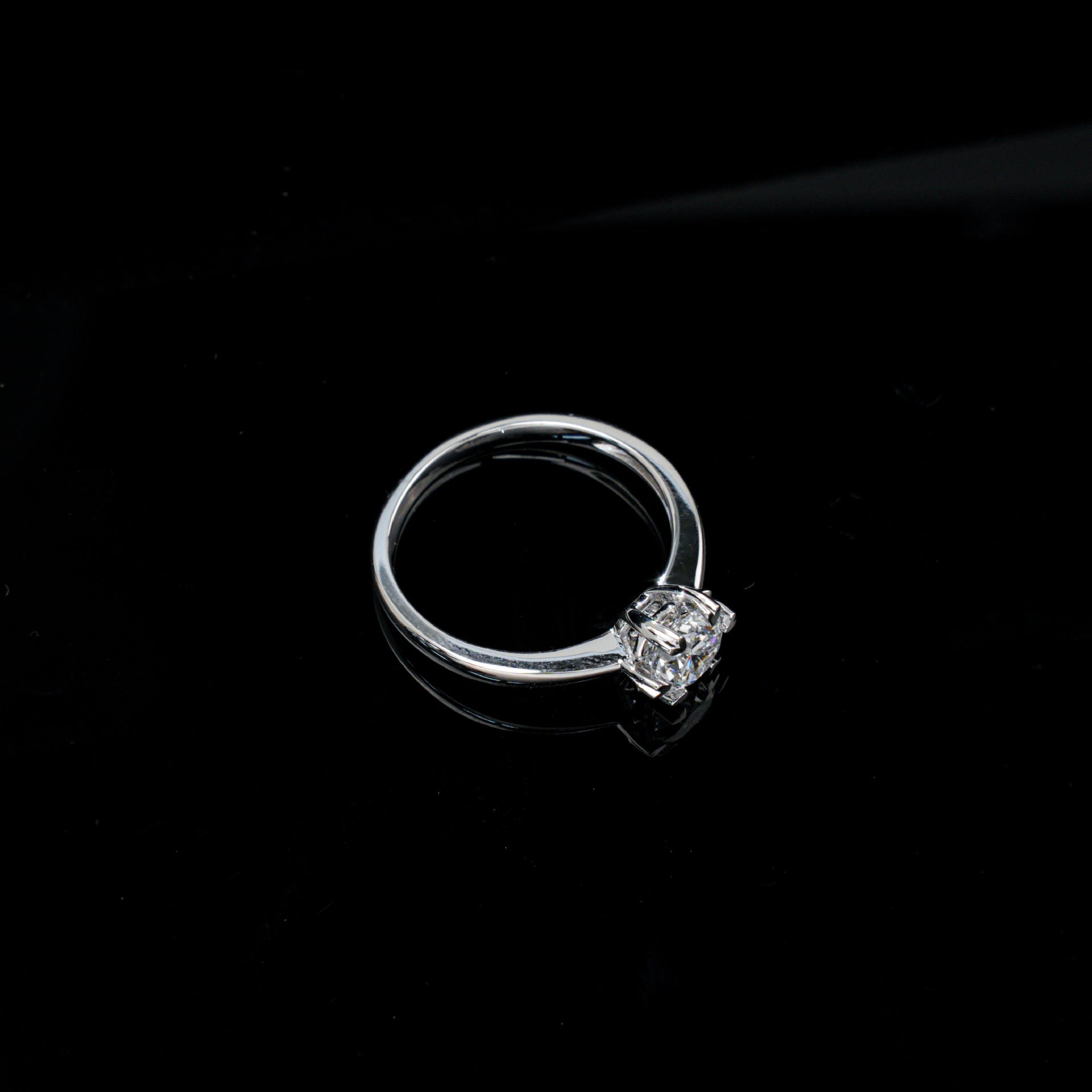 S925 Silver Heart 6-Claw Ring, Romantic Proposal Engagement - Photo 3