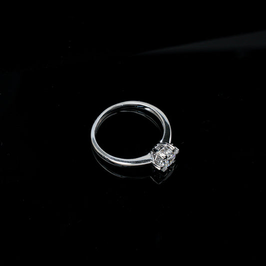 S925 Silver Heart 6-Claw Ring, Romantic Proposal Engagement - Photo 3