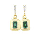 S925 Silver Rectangle Tag Lab Emerald Simple Geometric Diamond Drop Earrings, Women's - Photo 1
