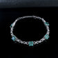 S925 Silver Paraiba Tsavorite Bracelet, Geometric Hollow Chain - Photo 3