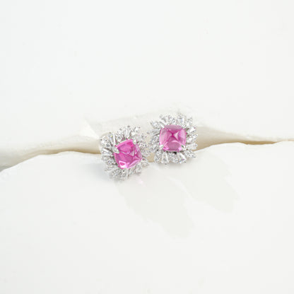 S925 Sterling Silver Lab Padparadscha Sunflower Earrings, Elegant for Women - Photo 6