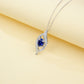 S925 Lab Sapphire Necklace Sterling Silver Premium Pendant - Photo 4