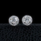 S925 Sterling Silver Round Diamond Halo Earrings, Simple Versatile Earrings - Photo 2