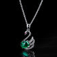 Lab Emerald Cute Swan Pendant, Premium Unique Necklace - Photo 5