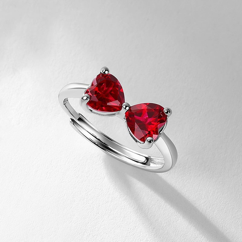 S925 Sterling Silver Lab Pigeon Blood Ruby Ring, Versatile Romantic Classic for Women - Photo 3