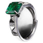 Princess-Cut Lab Emerald Ring S925 Silver, Vintage Lab Gemstone - Photo 5
