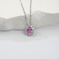 925 Sterling Silver Lab Padparadscha Sunflower Pendant Necklace, Minimalist - Photo 3
